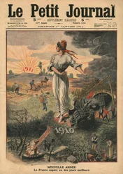 Nyår, Frankrike hoppas på bättre dagar, illustration från 